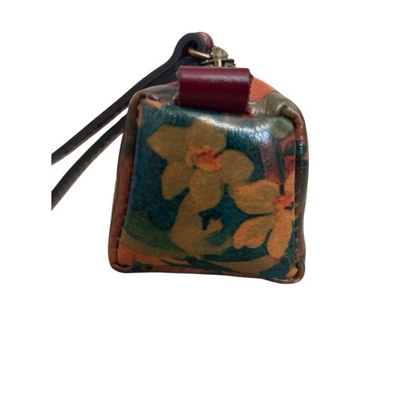 Patricia Nash Floral Leather Zippered Oblong Case With Wristlet Strap Makeup - Picture 8 of 8